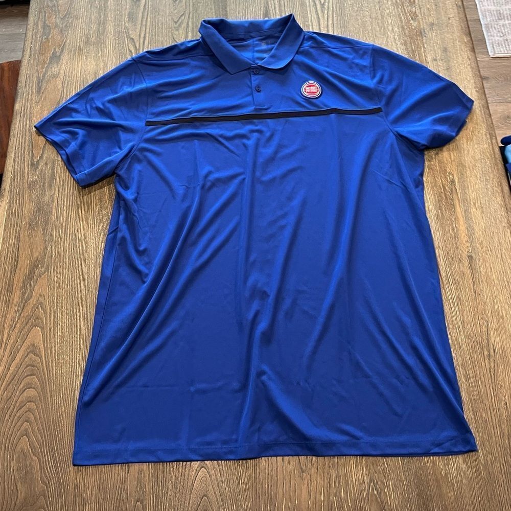 NWT Nike Mens Dri-Fit NBA Detroit Pistons Performance Polo Shirt Blue XXL-Tall